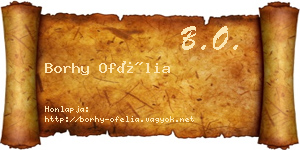 Borhy Ofélia névjegykártya
